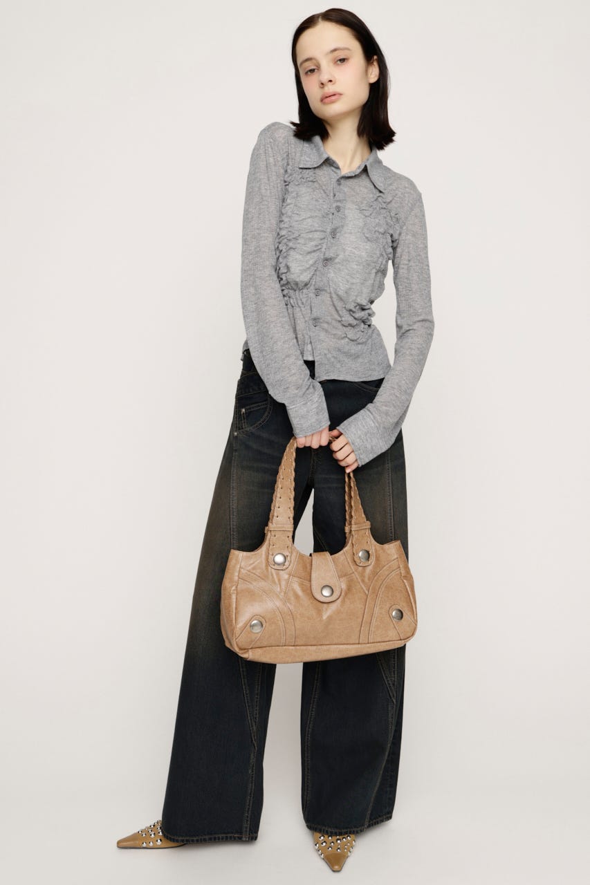 SMOCKING SHEER シャツ T.GRY FREE