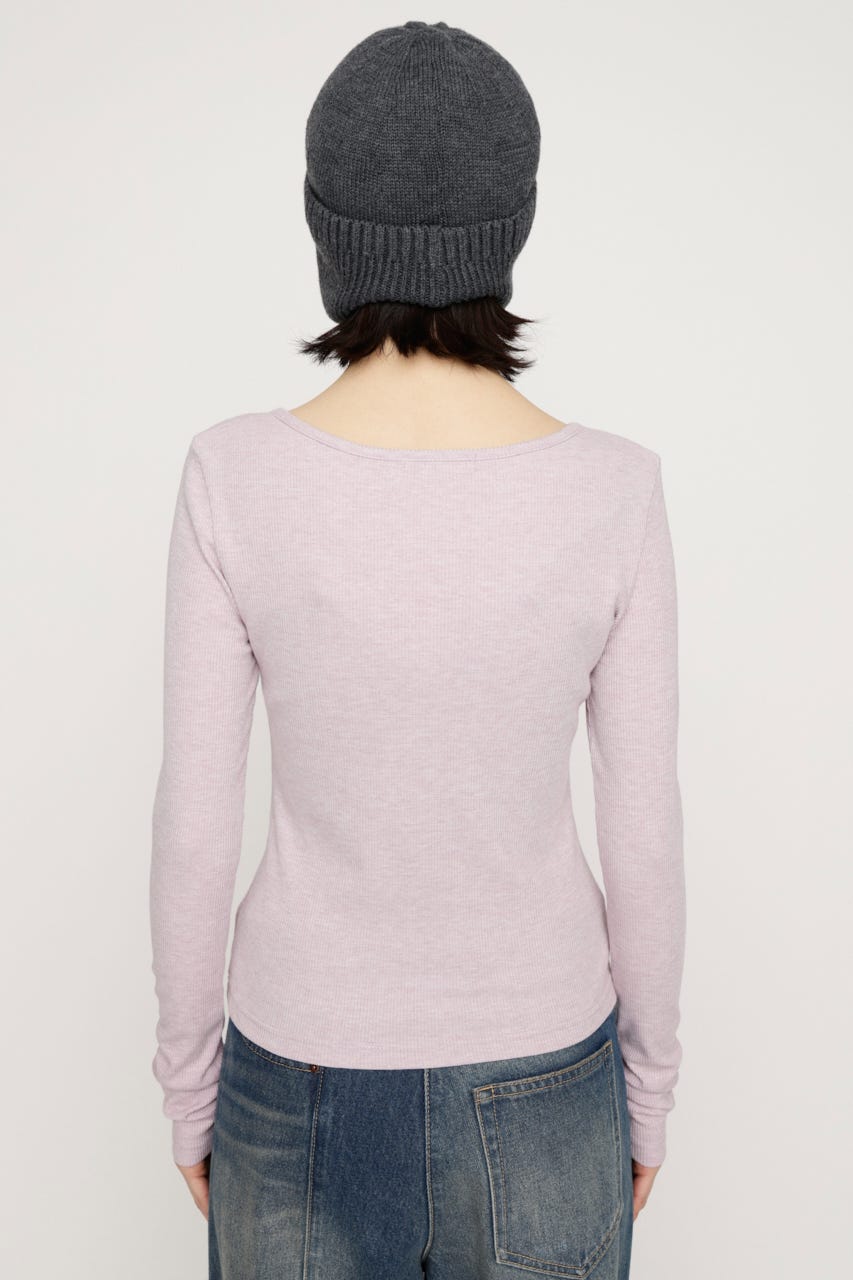 HENRY NECK CUT トップス L/PUR FREE