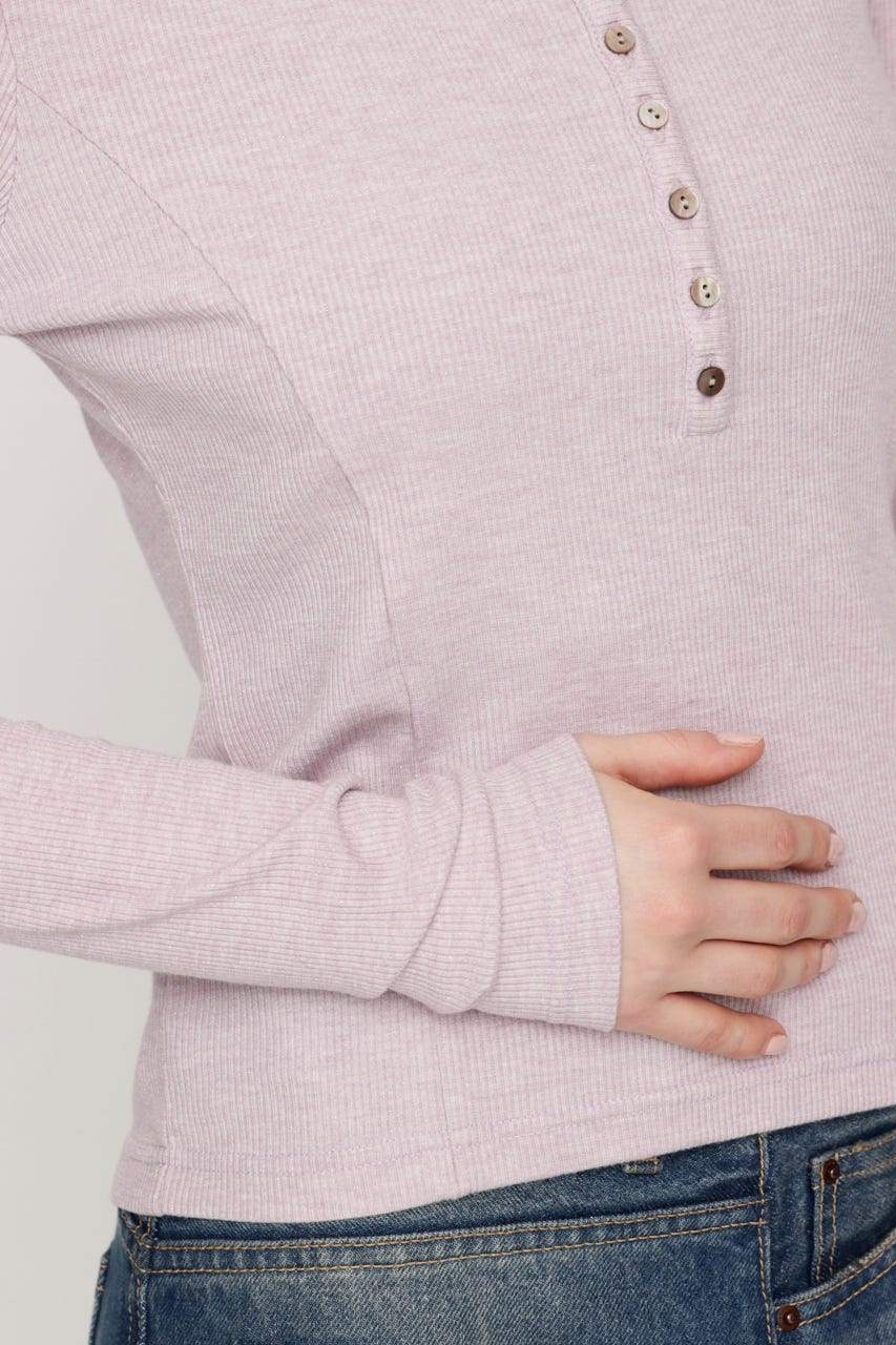 HENRY NECK CUT トップス L/PUR FREE