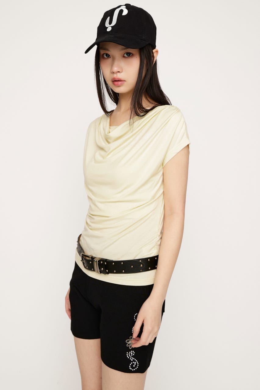 DRAPE NECK CUT トップス IVOY FREE