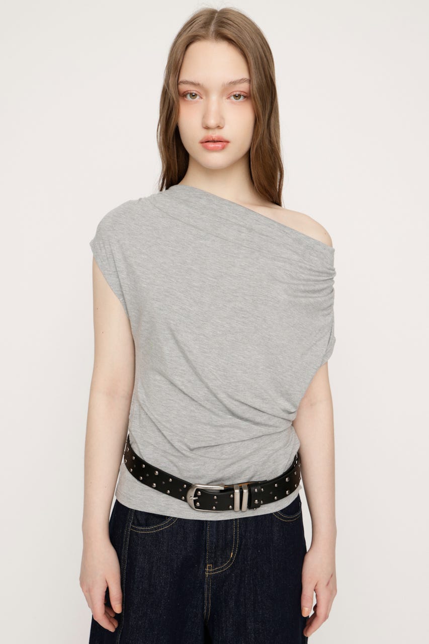 DRAPE NECK CUT トップス T.GRY FREE