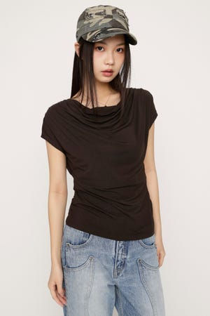 DRAPE NECK CUT トップス