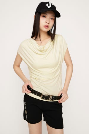 DRAPE NECK CUT トップス