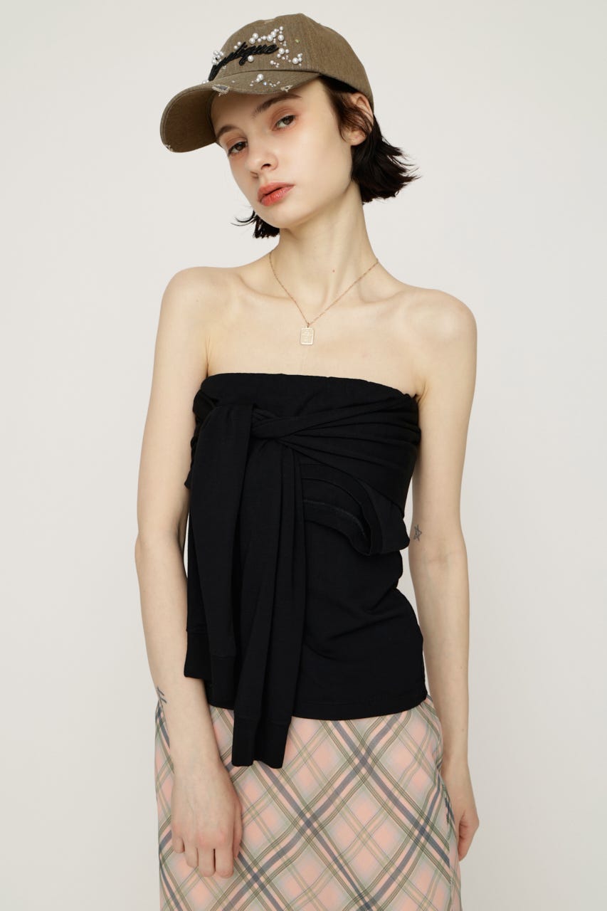 MANY WAY TUBE トップス BLK FREE