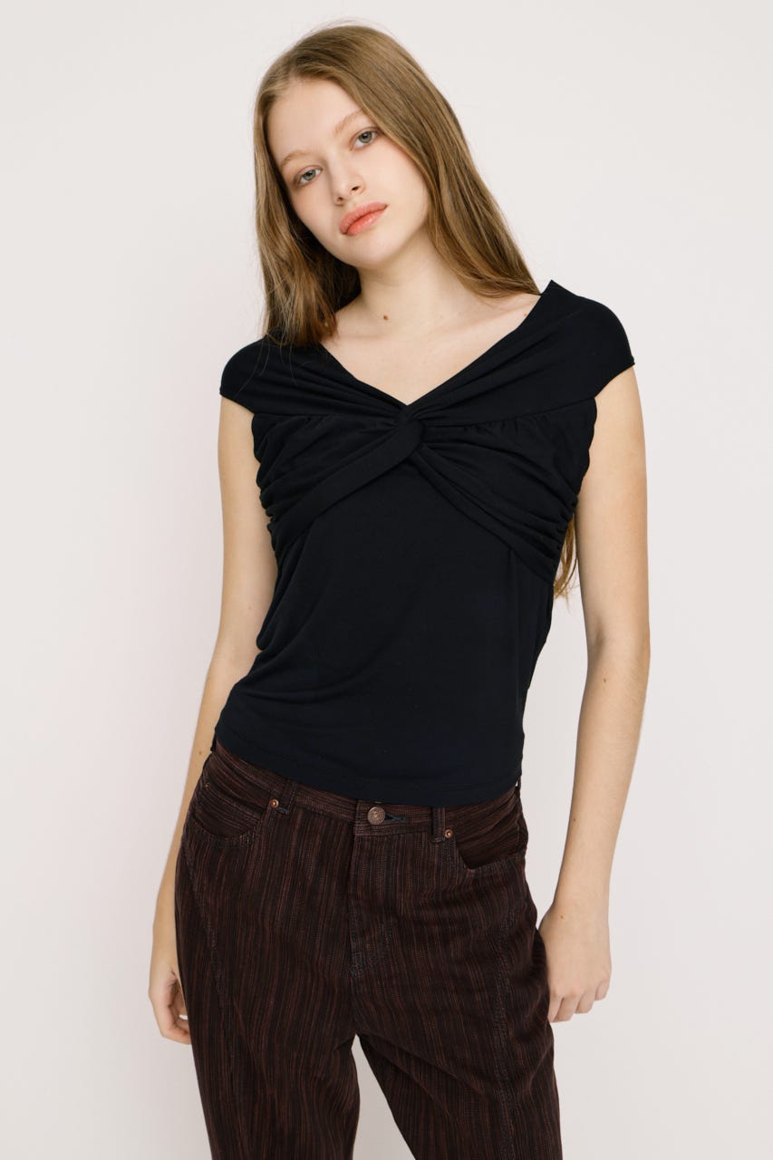 TWIST CUT トップス BLK FREE