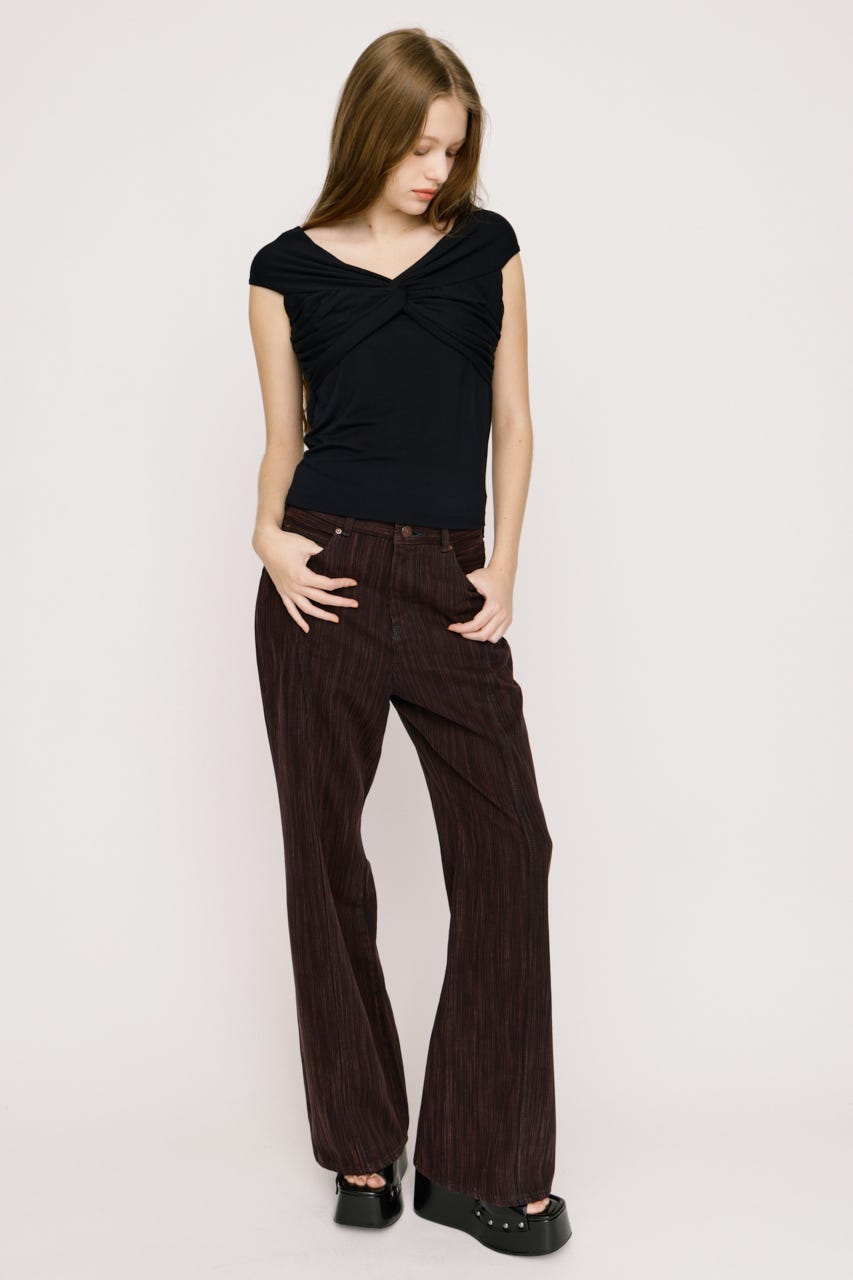 TWIST CUT トップス BLK FREE