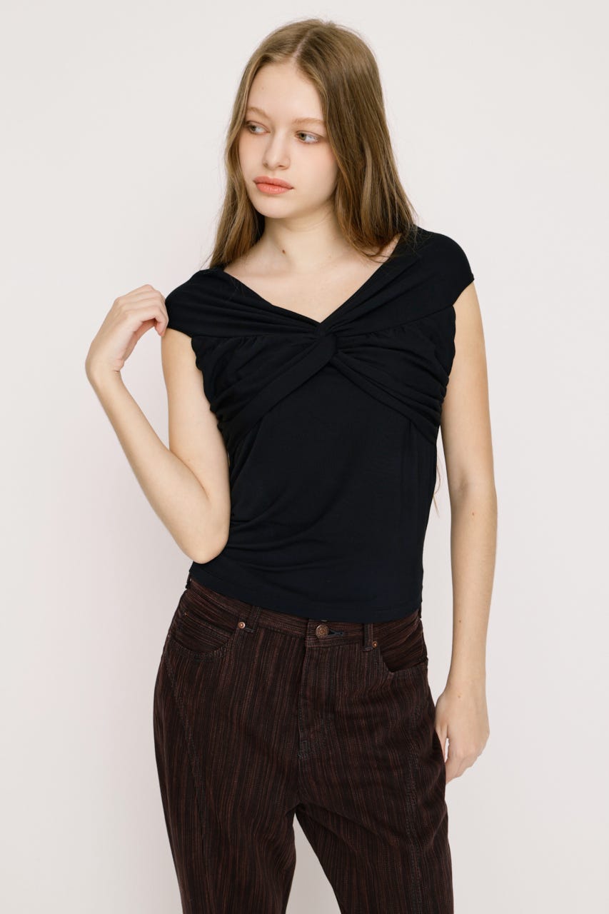 TWIST CUT トップス BLK FREE