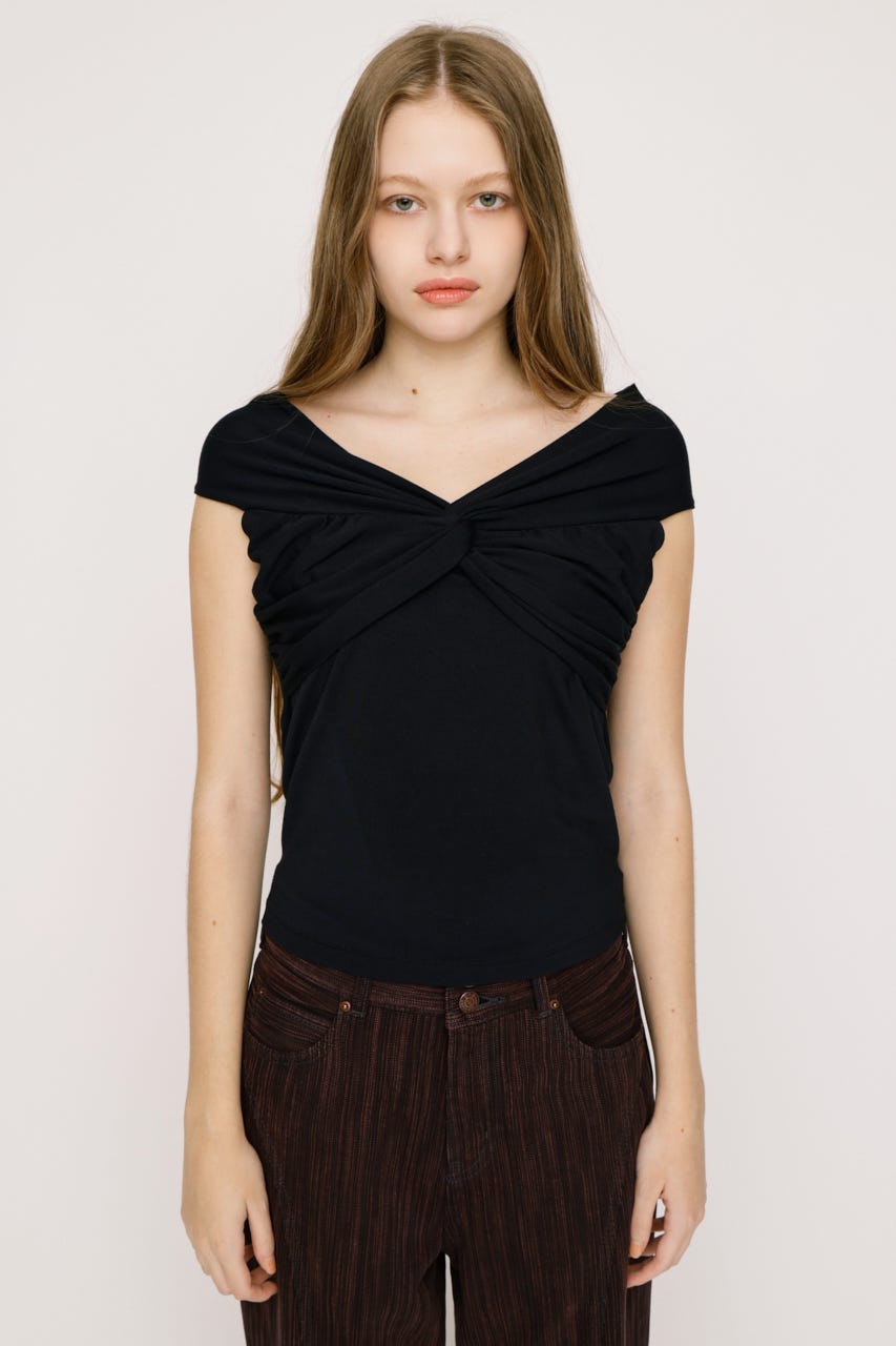 TWIST CUT トップス BLK FREE