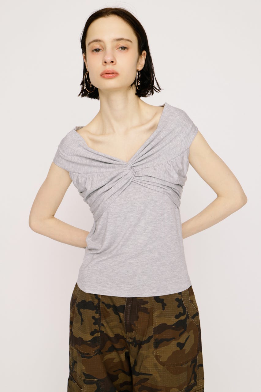 TWIST CUT トップス T.GRY FREE