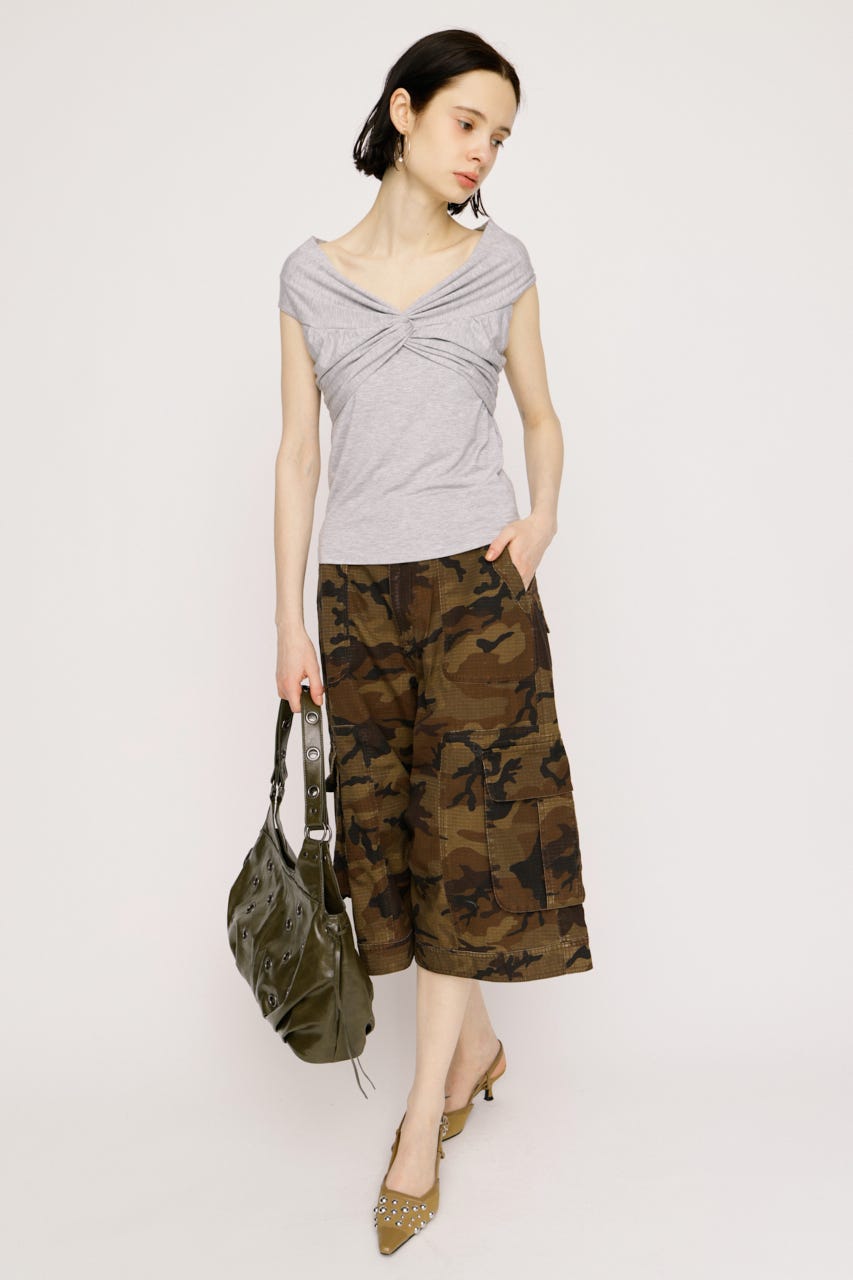 TWIST CUT トップス T.GRY FREE