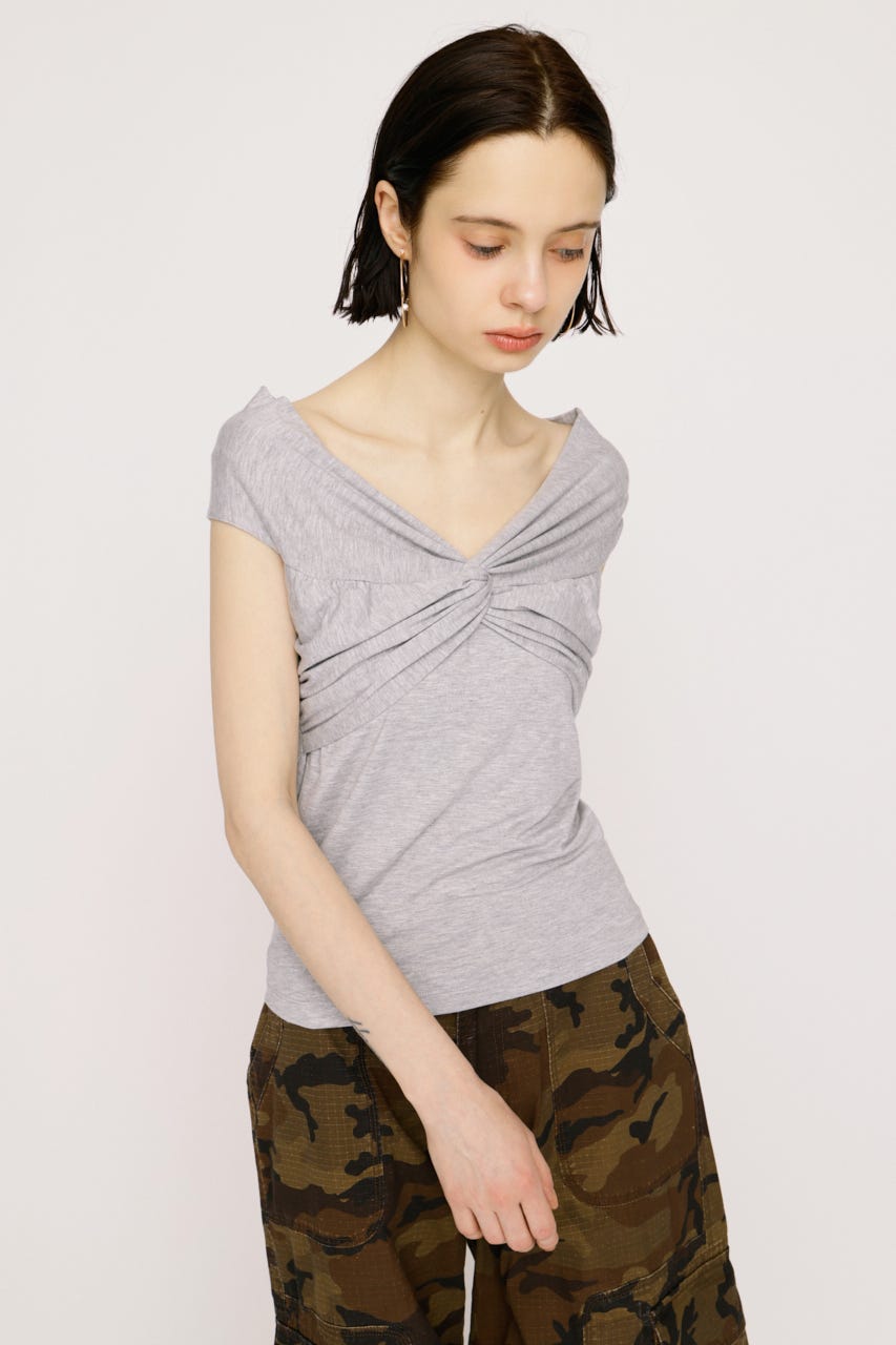 TWIST CUT トップス T.GRY FREE