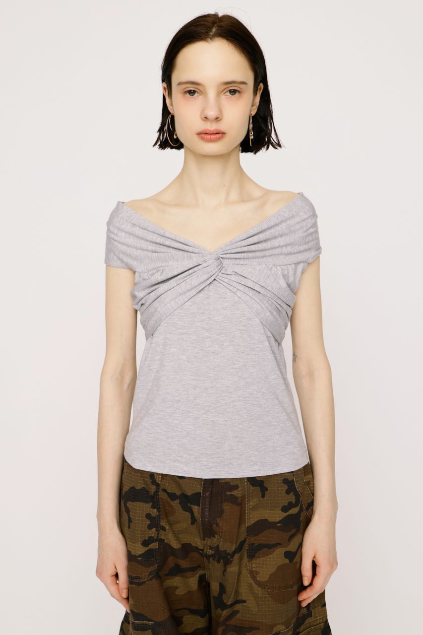 TWIST CUT トップス T.GRY FREE