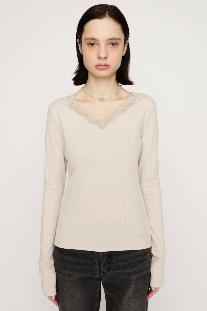 LACE DOCKING CUT トップス IVOY FREE