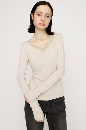 LACE DOCKING CUT トップス