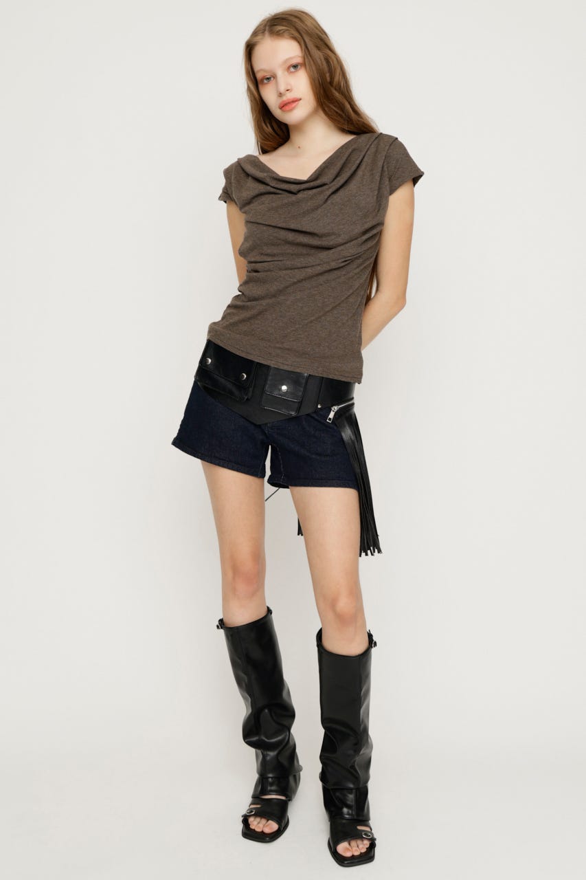 ONE SHOULDER CUT トップス BRN FREE