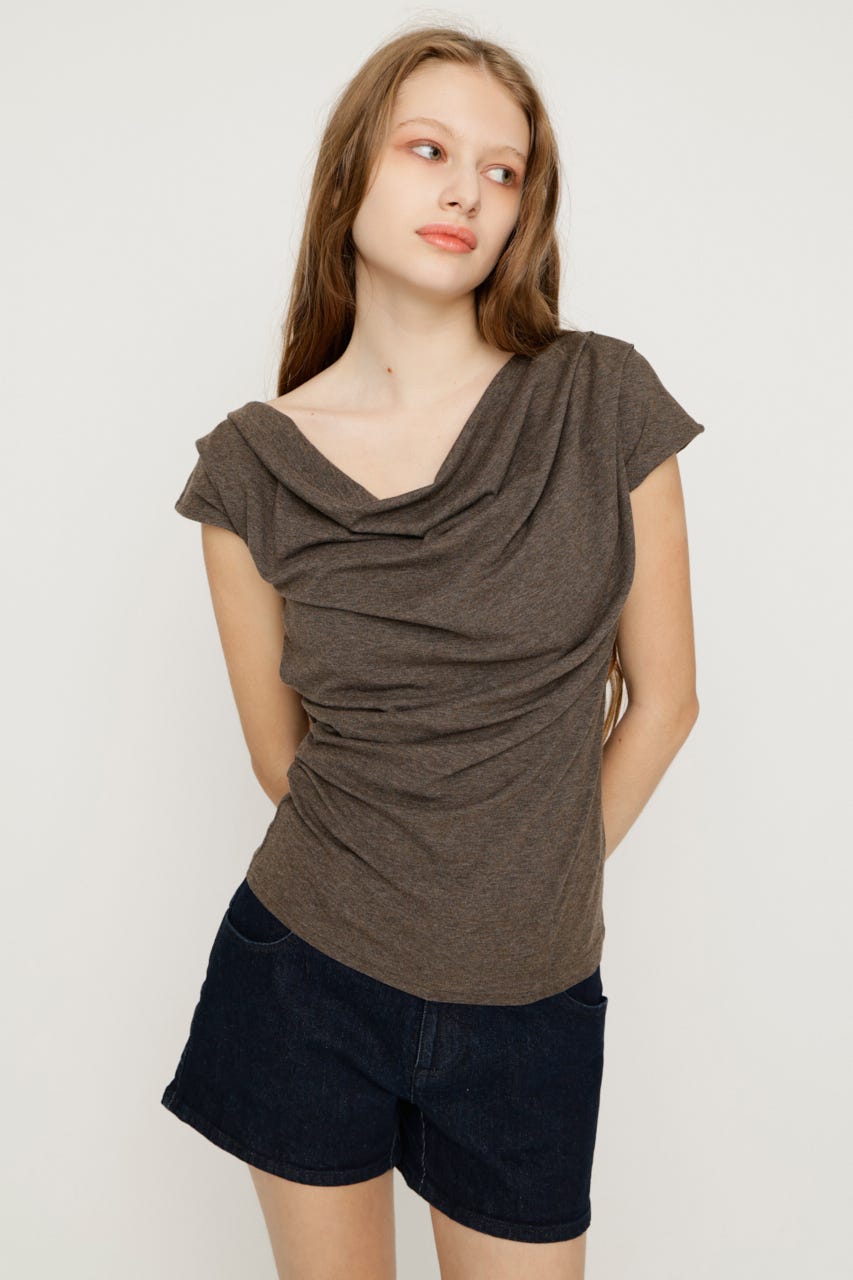 ONE SHOULDER CUT トップス BRN FREE