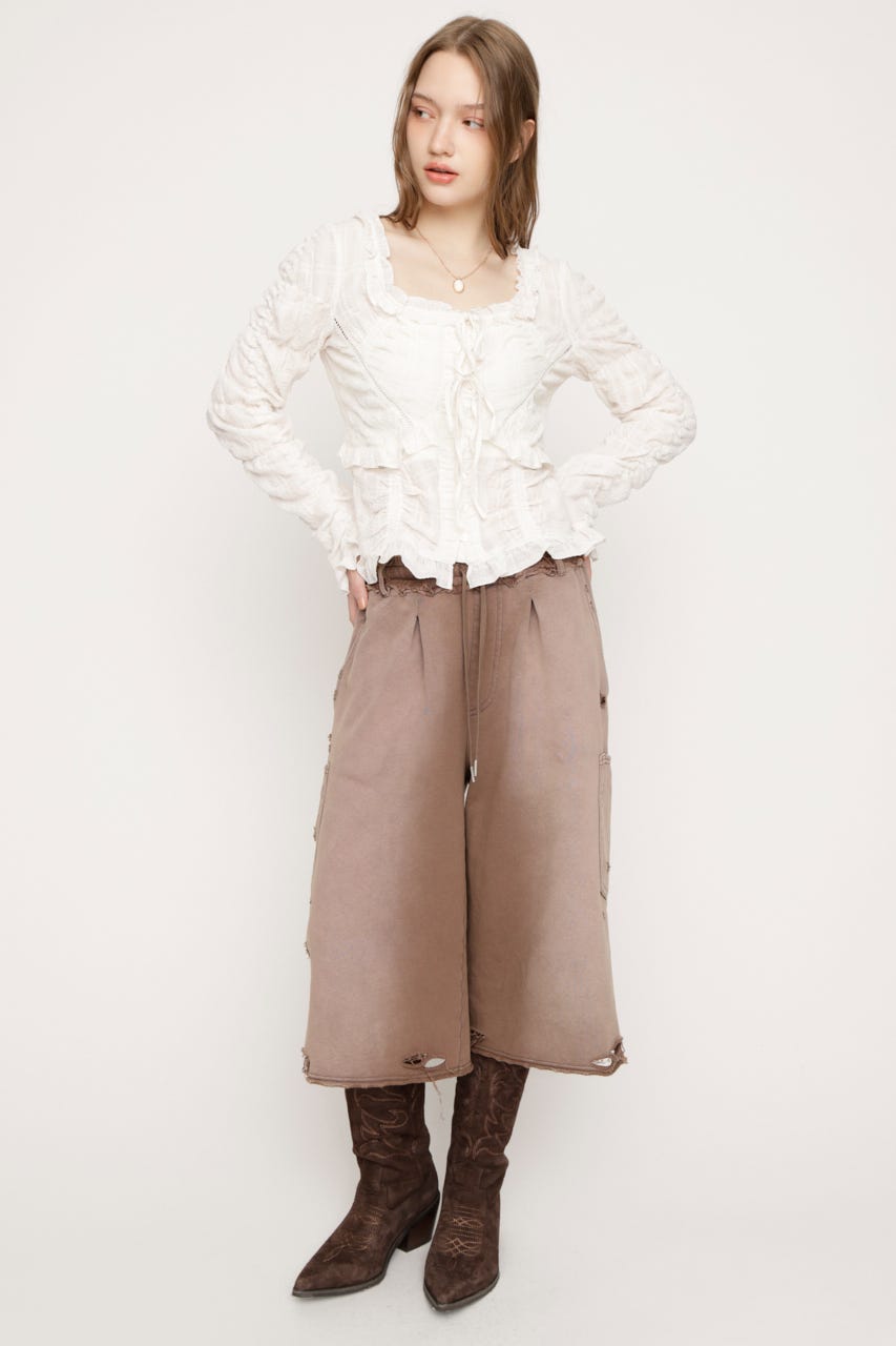 SW TUCK HALF パンツ BRN FREE