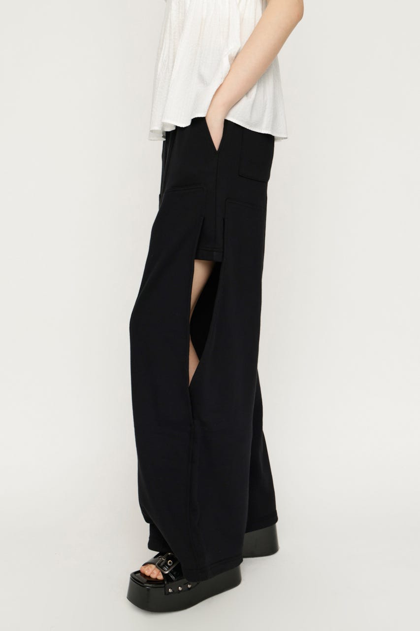 SIDE HOLE CUT パンツ BLK 1