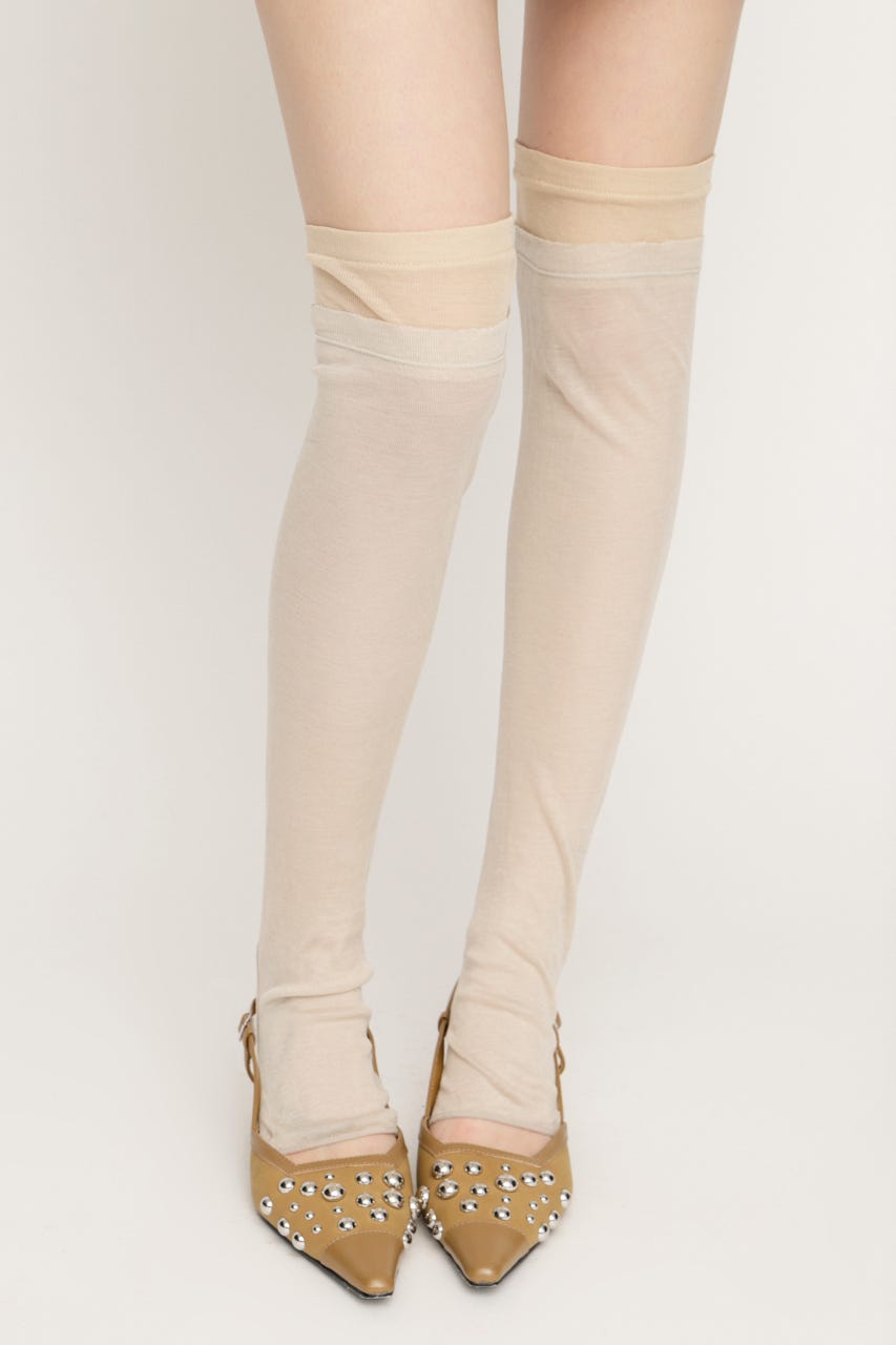 LAYERED SHEER LEG WARMER L/BEG FREE