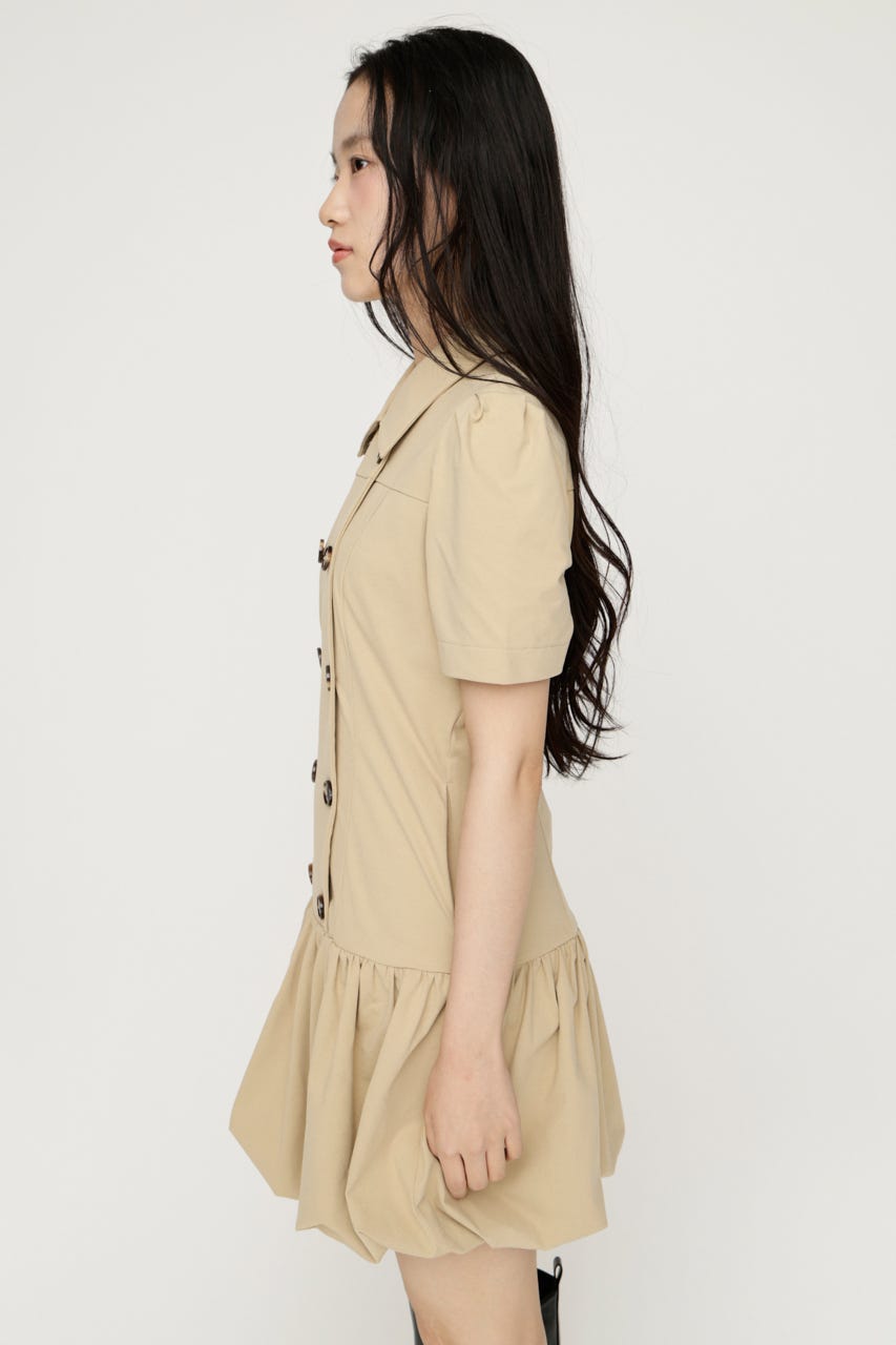 【SNSで話題のアイテムの新色登場！】CUT BALLOON ショートワンピース BEG 2