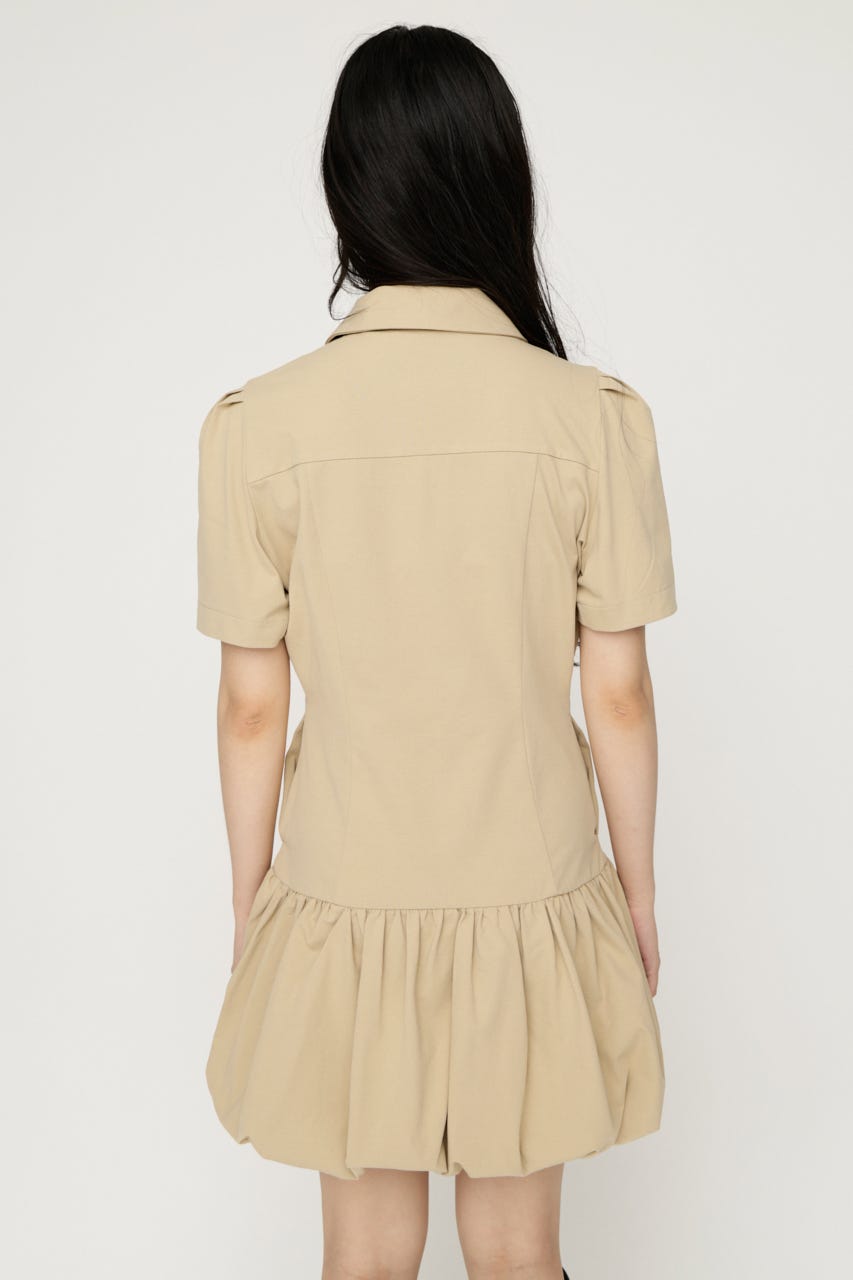 【SNSで話題のアイテムの新色登場！】CUT BALLOON ショートワンピース BEG 2