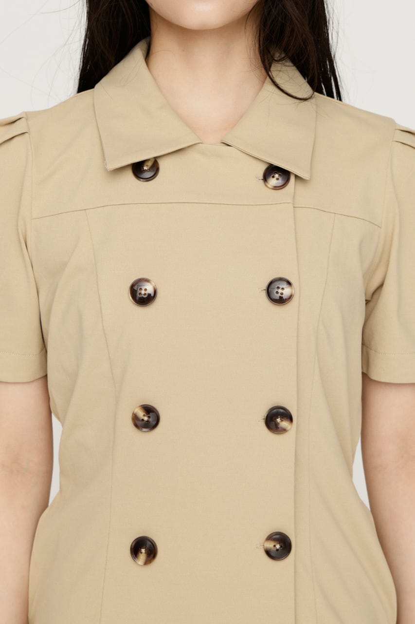 【SNSで話題のアイテムの新色登場！】CUT BALLOON ショートワンピース BEG 2