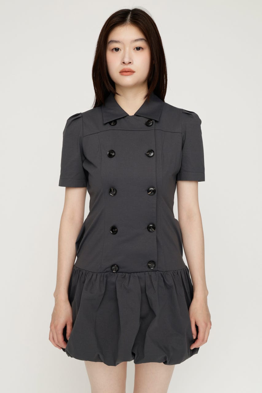 【SNSで話題のアイテムの新色登場！】CUT BALLOON ショートワンピース GRY 2