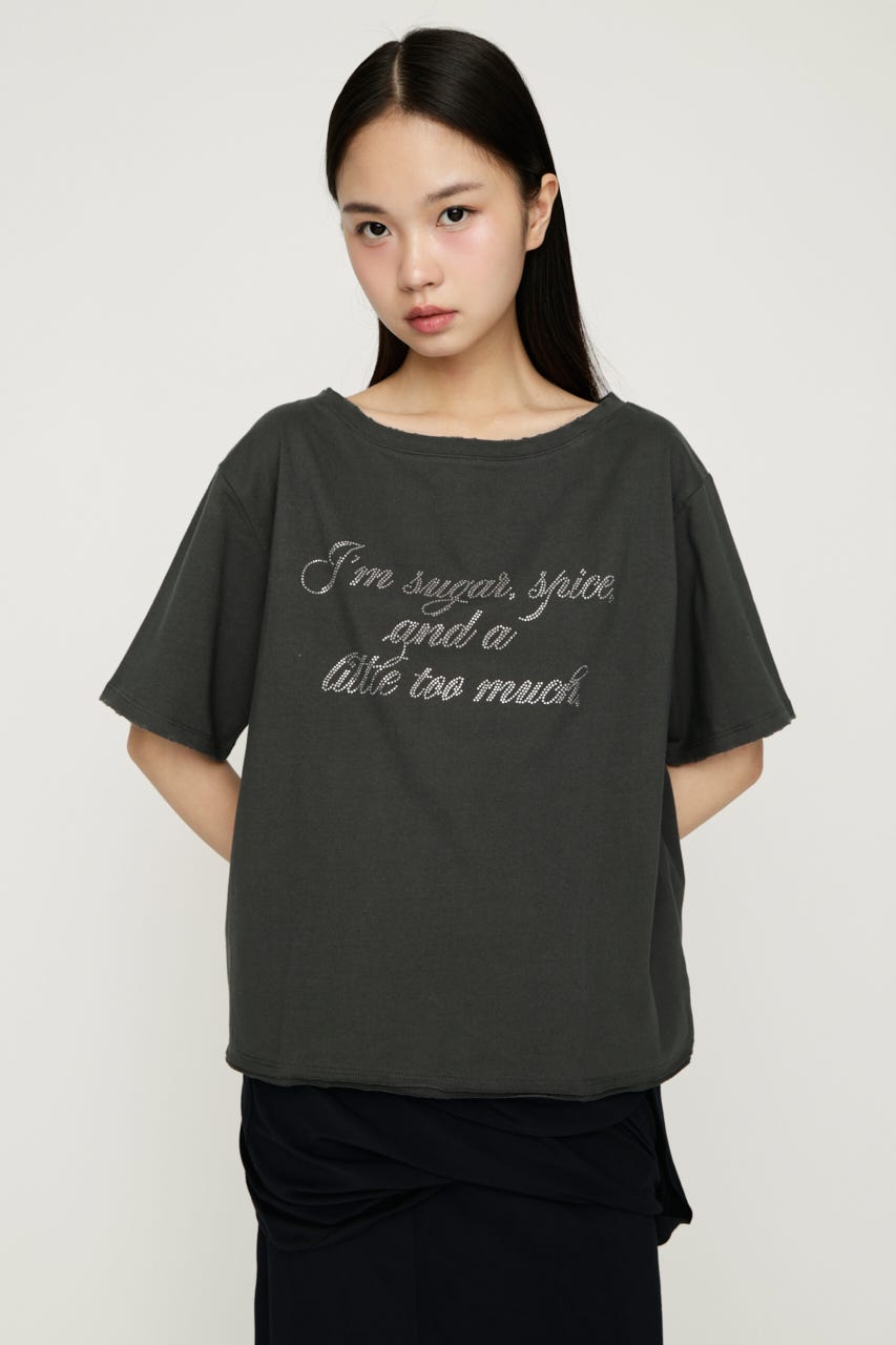 2WAY SHOULDER LOOSE Tシャツ L/BLK FREE