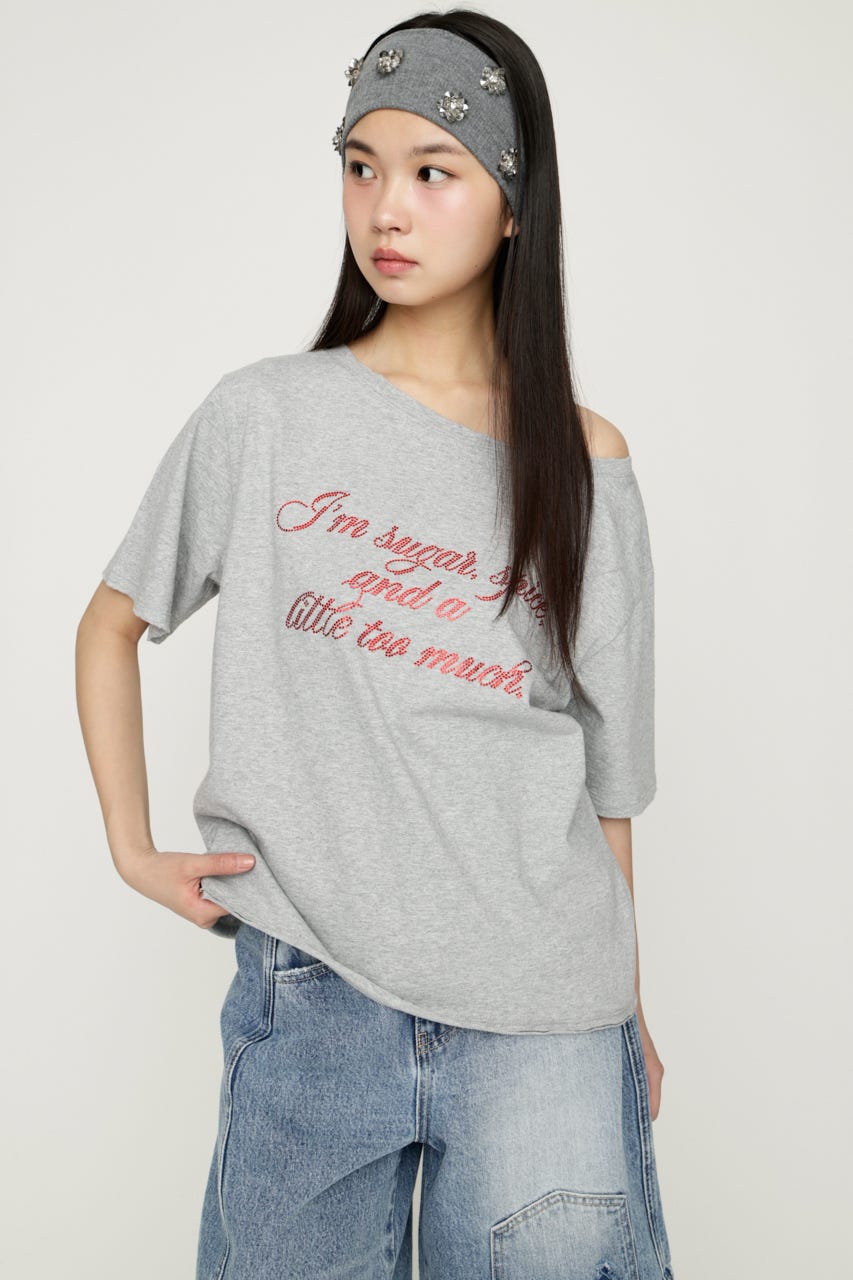 2WAY SHOULDER LOOSE Tシャツ T.GRY FREE