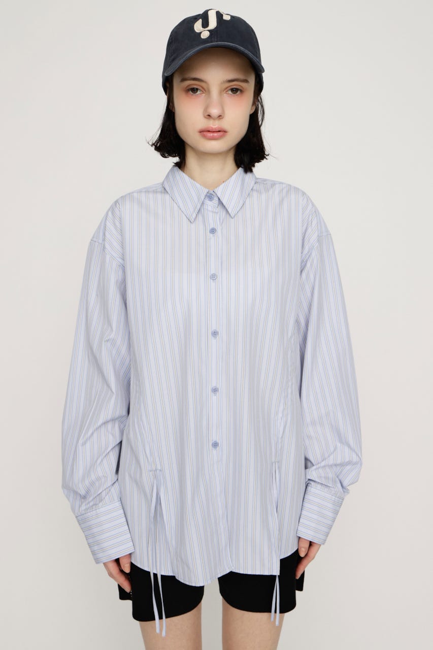 BUSTIER LAYERED GATHER シャツ M/BLU FREE