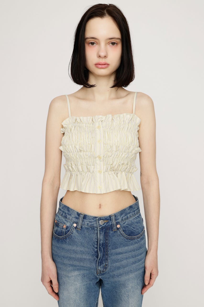 BUSTIER LAYERED GATHER シャツ M/YEL FREE