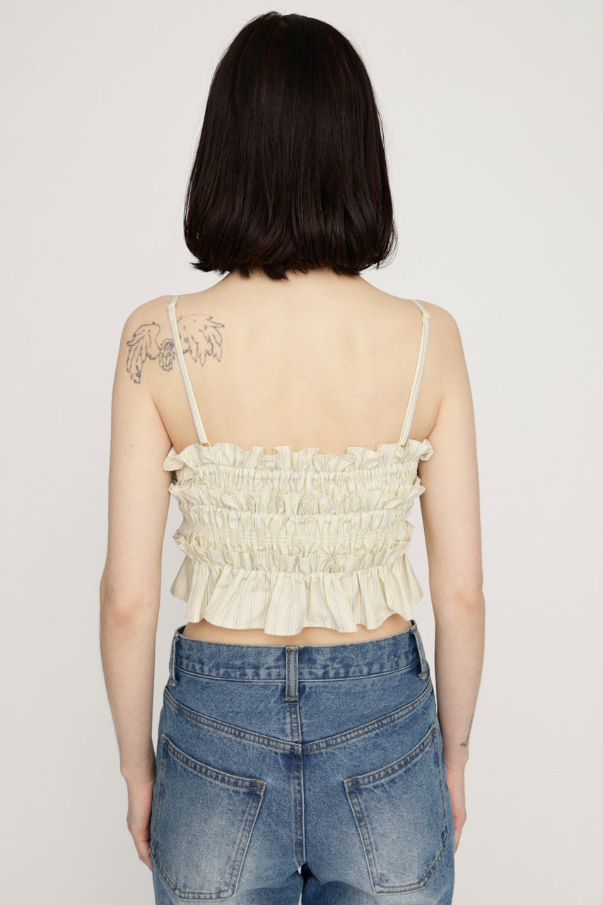 BUSTIER LAYERED GATHER シャツ M/YEL FREE