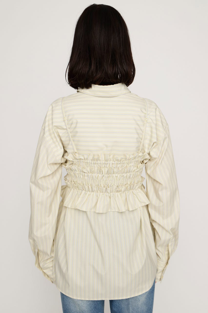 BUSTIER LAYERED GATHER シャツ M/YEL FREE