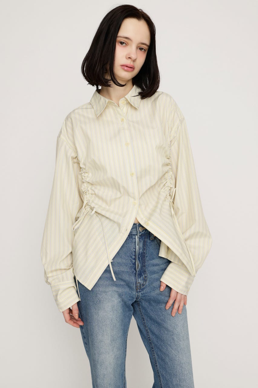 BUSTIER LAYERED GATHER シャツ M/YEL FREE