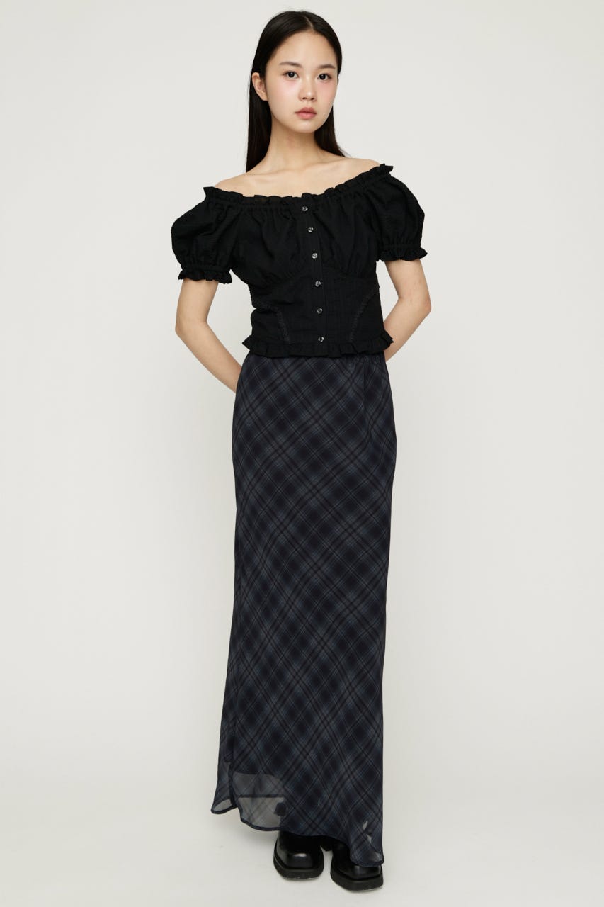 2WAY PUFF SLEEVE トップス BLK FREE