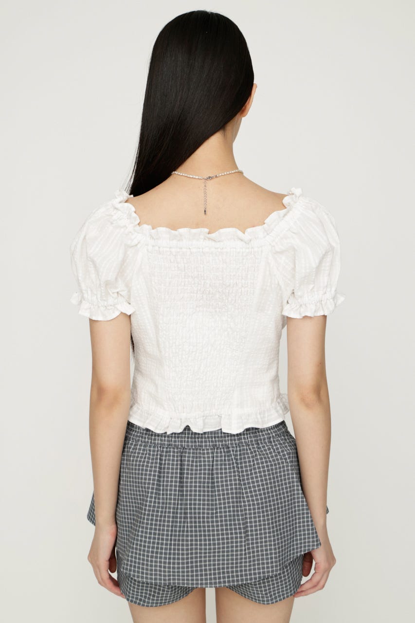 2WAY PUFF SLEEVE トップス O/WHT FREE