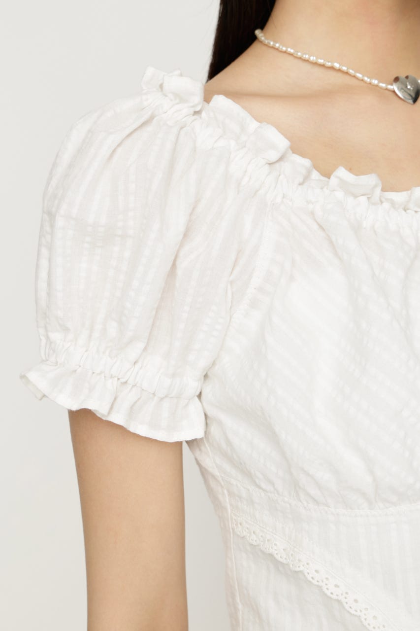 2WAY PUFF SLEEVE トップス O/WHT FREE