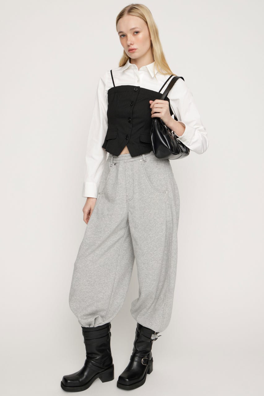 BUSTIER LAYERED LIKE SH トップス BLK FREE