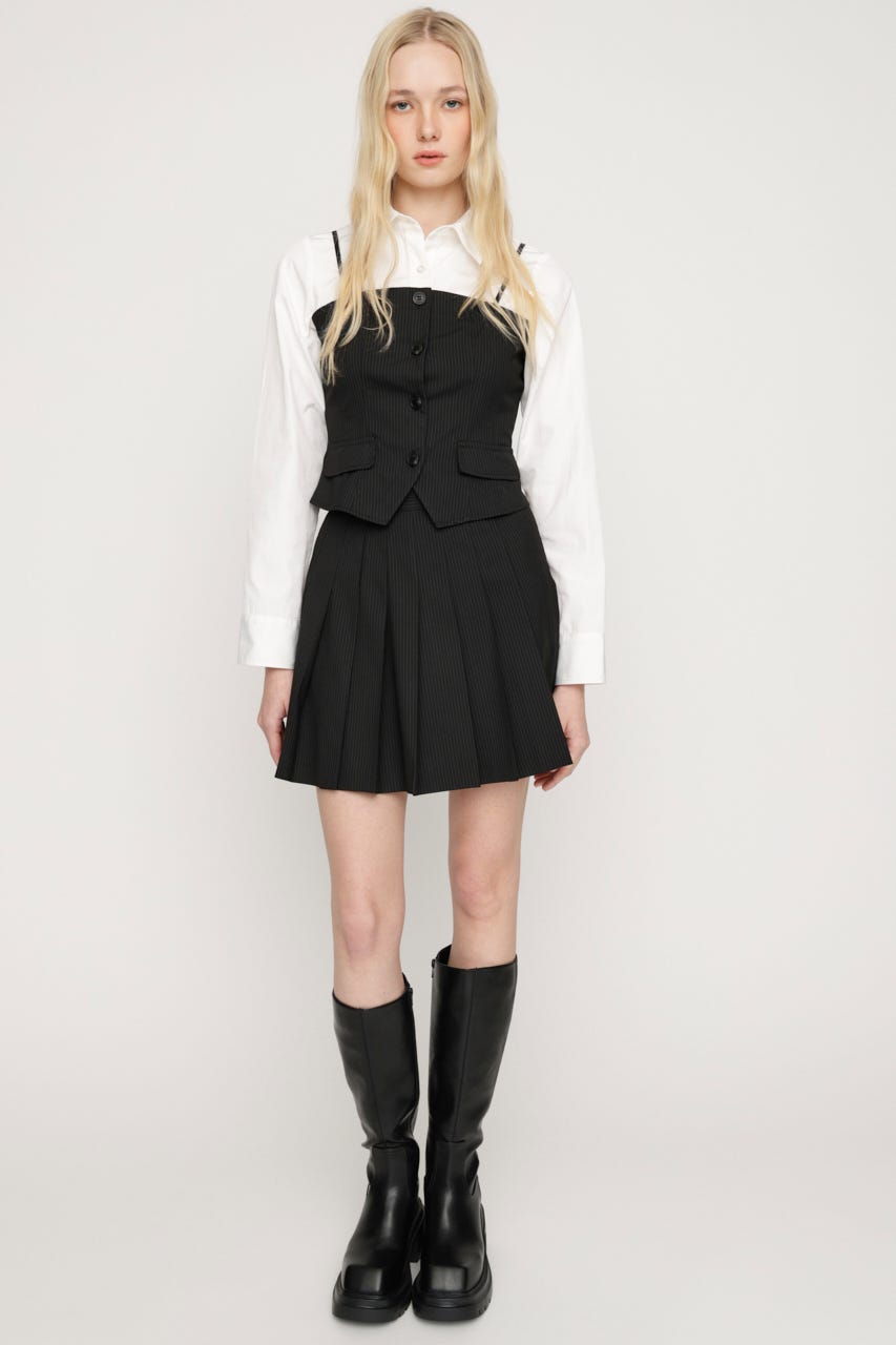 BUSTIER LAYERED LIKE SH トップス BLK FREE