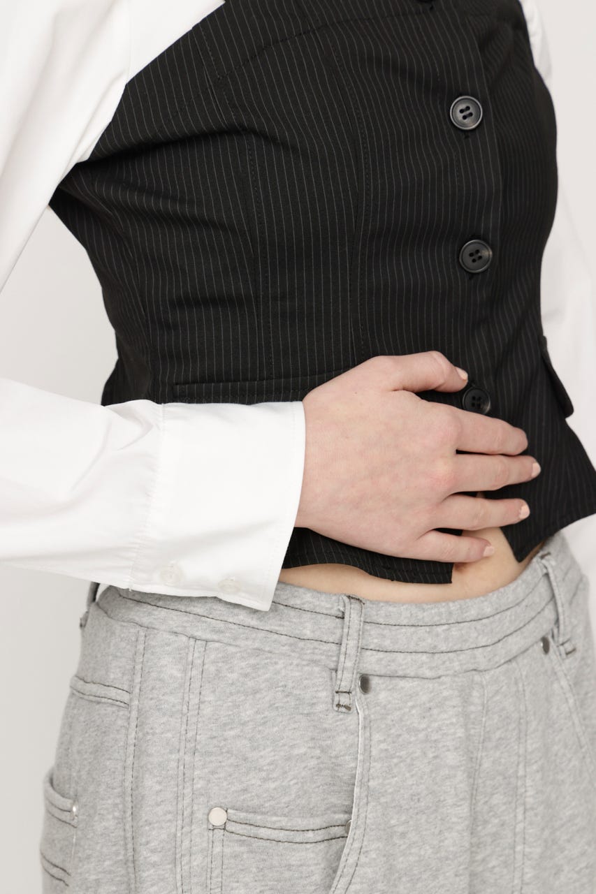 BUSTIER LAYERED LIKE SH トップス BLK FREE