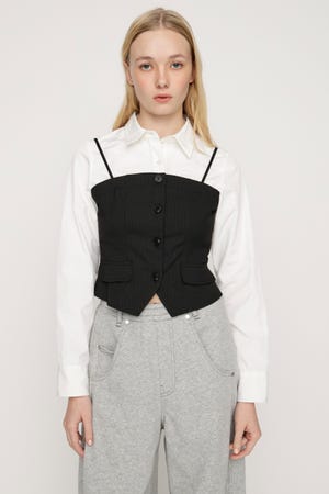 BUSTIER LAYERED LIKE SH トップス
