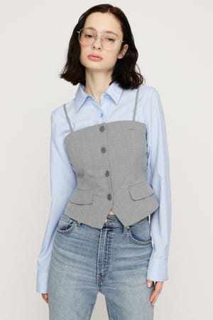 BUSTIER LAYERED LIKE SH トップス