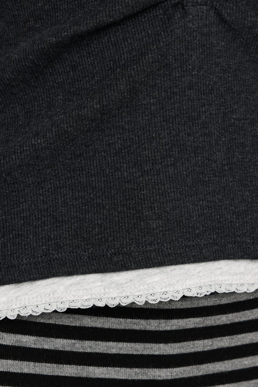 LAYERED LIKE CUT トップス L/BLK FREE