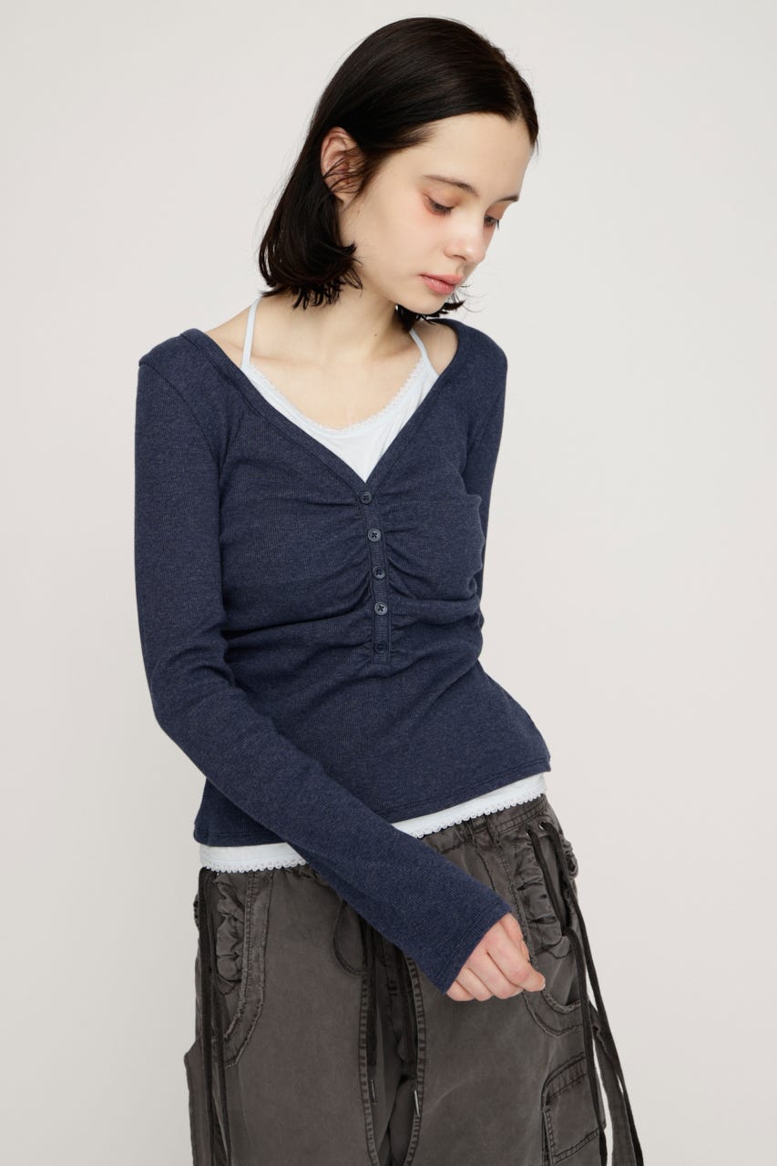 LAYERED LIKE CUT トップス NVY FREE