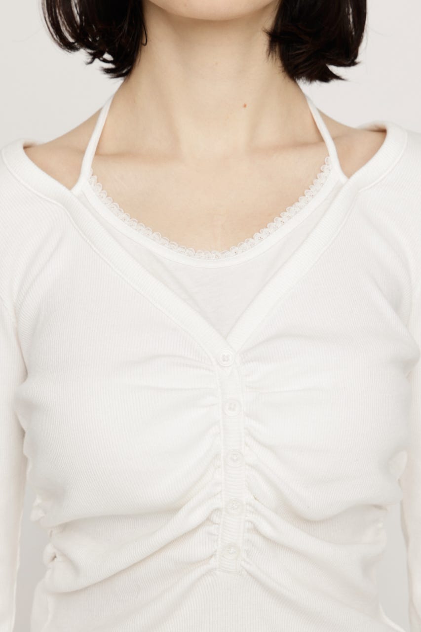 LAYERED LIKE CUT トップス O/WHT FREE