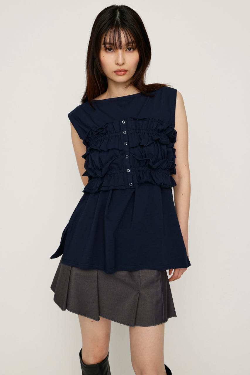 【1BUY5％OFF】MULTI WAY 2P CUT トップス NVY FREE