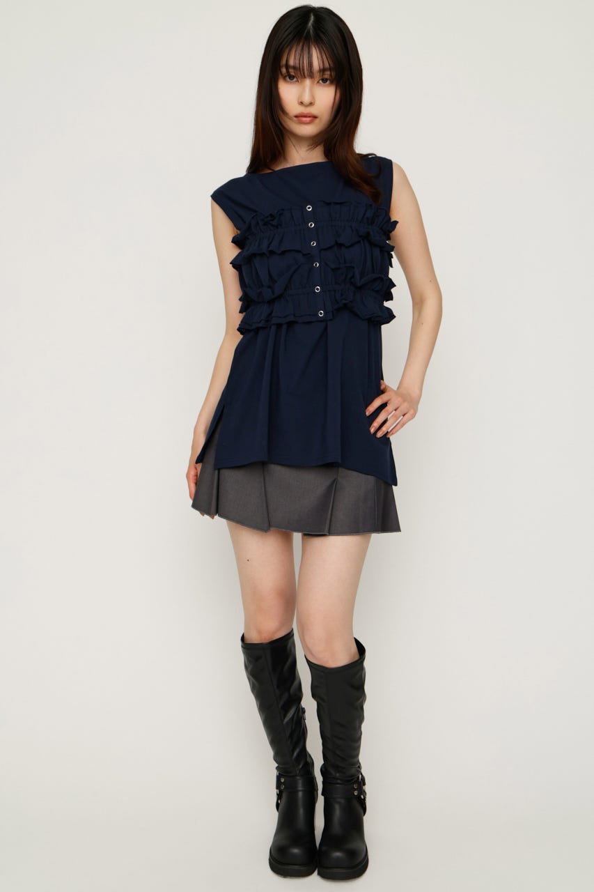 【1BUY5％OFF】MULTI WAY 2P CUT トップス NVY FREE