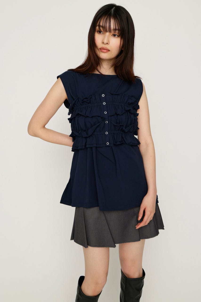 【1BUY5％OFF】MULTI WAY 2P CUT トップス NVY FREE