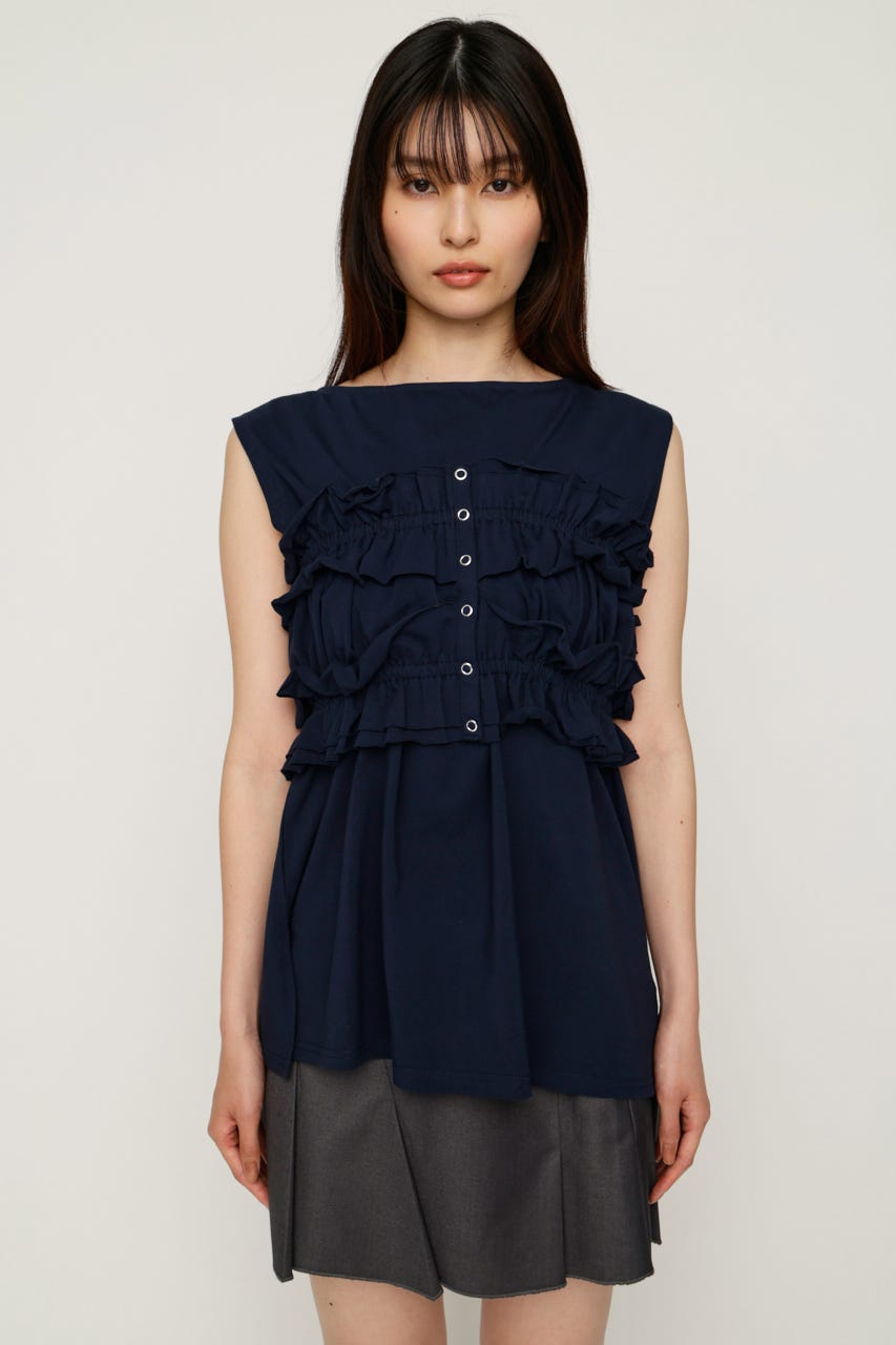 【1BUY5％OFF】MULTI WAY 2P CUT トップス NVY FREE