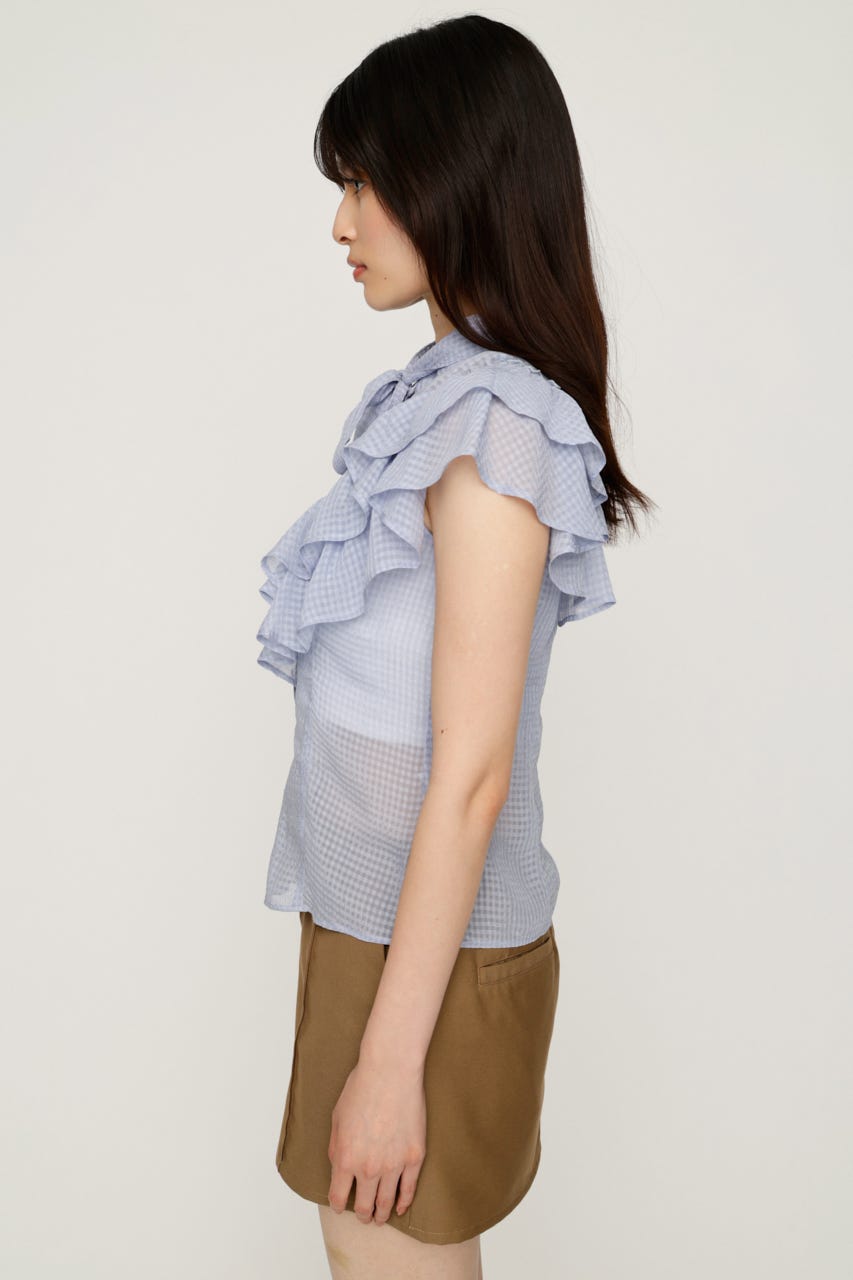 FRILL RIBBON ブラウス L/PUR FREE